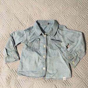 18 month denim/chambray button up